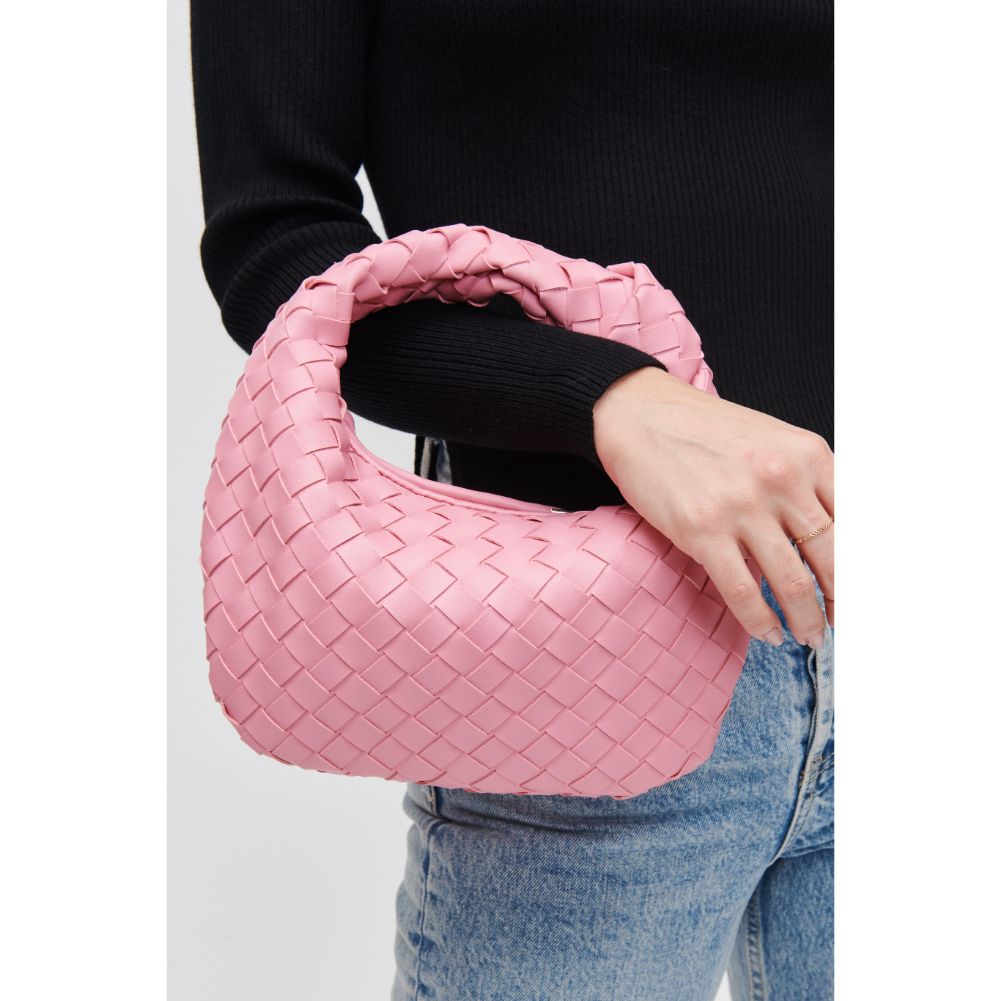 Woman wearing Bubblegum Urban Expressions Tracy - Woven Clutch 840611107831 View 4 | Bubblegum