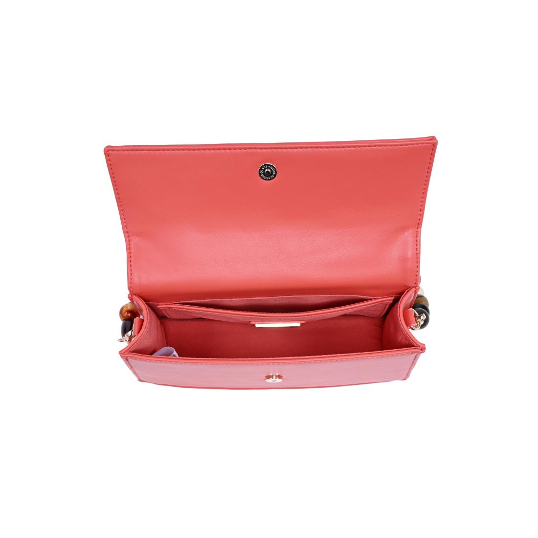 Woman wearing Coral Urban Expressions Brooks Crossbody 840504206658 View 9 | Coral