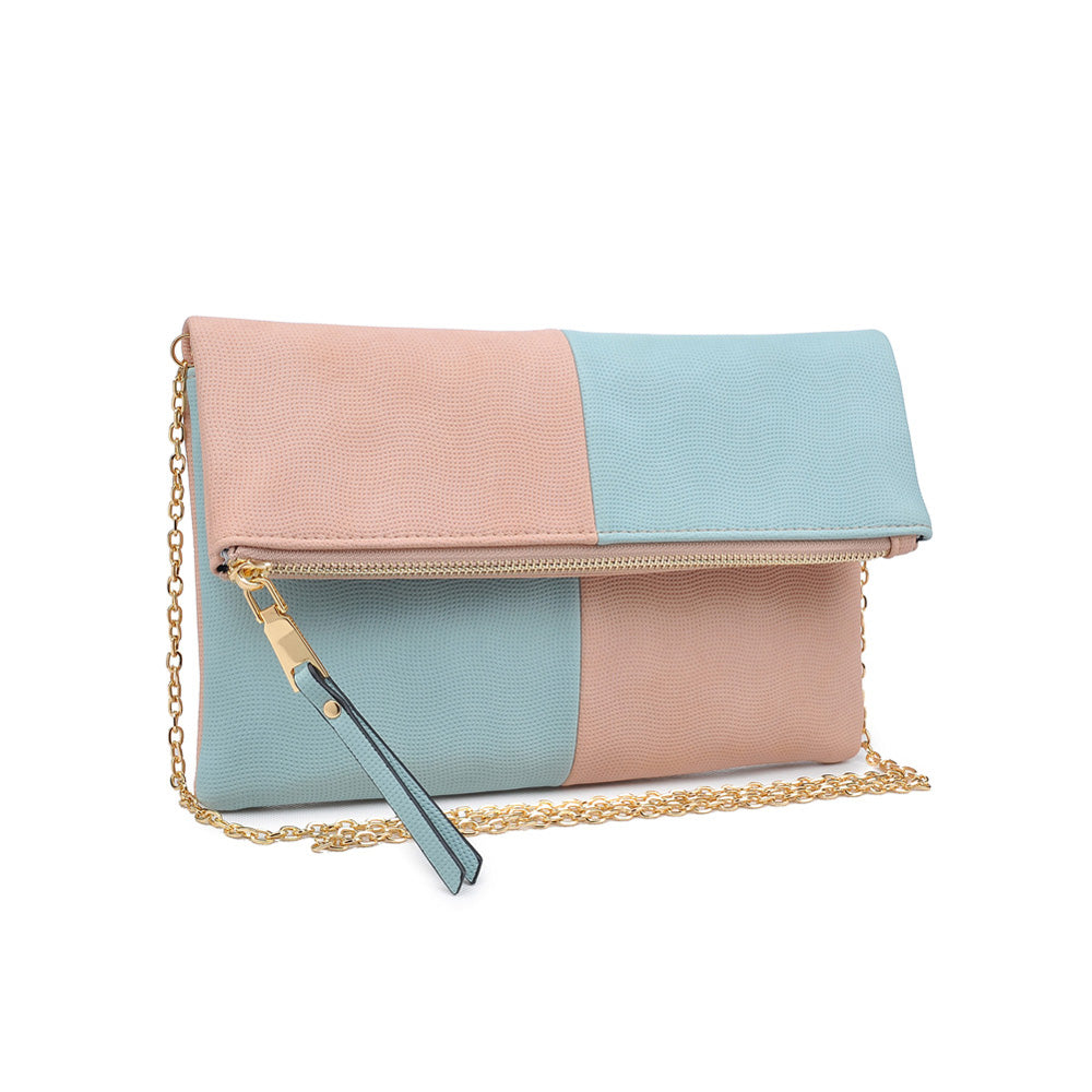 Woman wearing Nude Seafoam Urban Expressions Soraya Clutch NA-840611146779 View 6 | Nude Seafoam