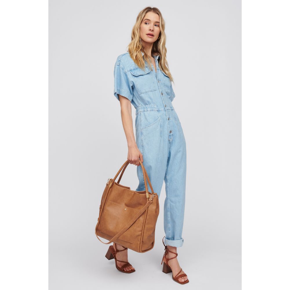 Woman wearing Camel Urban Expressions Deborah Tote 818209016803 View 3 | Camel