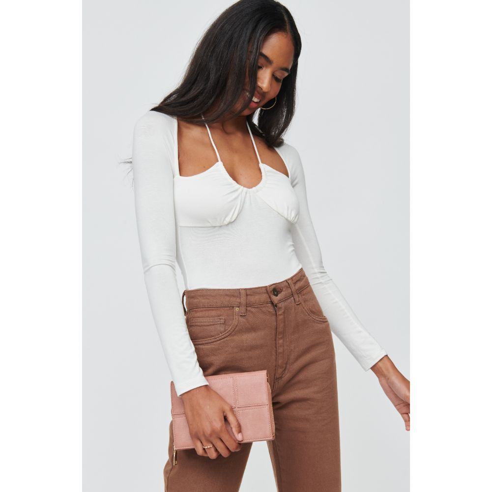 Woman wearing Blush Urban Expressions Raelynn Crossbody 840611103925 View 2 | Blush