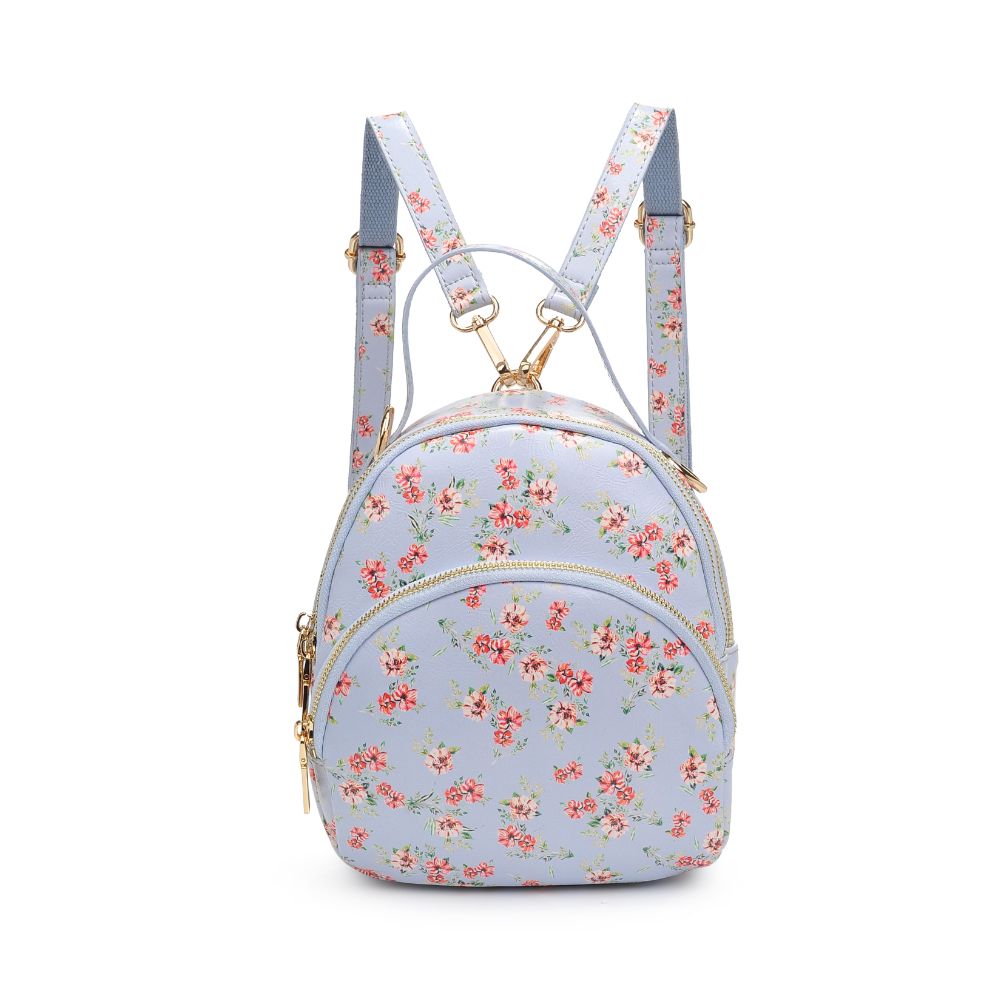 Product Image of Urban Expressions Nichole Floral Backpack 840611181213 View 5 | Powder Blue