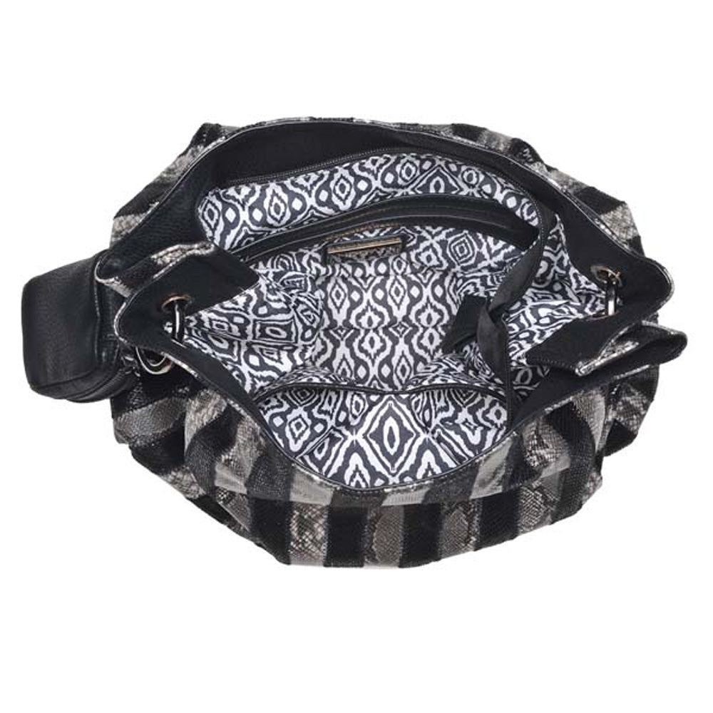 Product Image of Urban Expressions Amara Snake Hobo NA-840611120199 View 4 | Black White