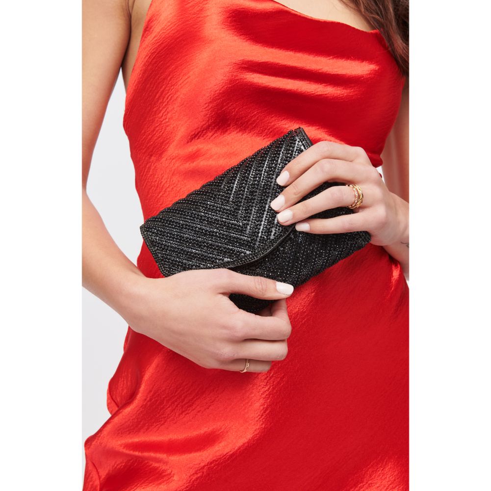 Woman wearing Black Urban Expressions Kathryn Evening Bag 818209019224 View 4 | Black