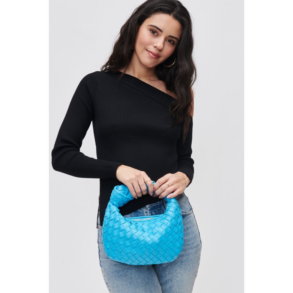 Woman wearing Cyan Urban Expressions Tracy - Woven Clutch 840611107817 View 1 | Cyan