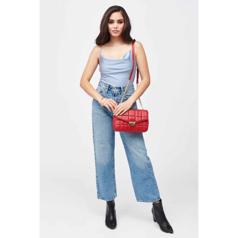 Woman wearing Red Urban Expressions Patsy Crossbody 840611184535 View 4 | Red