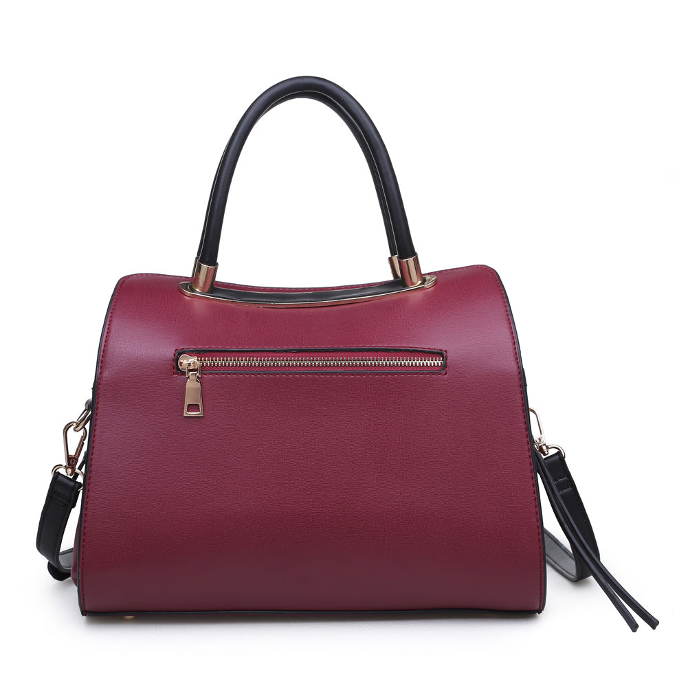 Woman wearing Cherry Urban Expressions Willa Satchel NA-840611149503 View 7 | Cherry