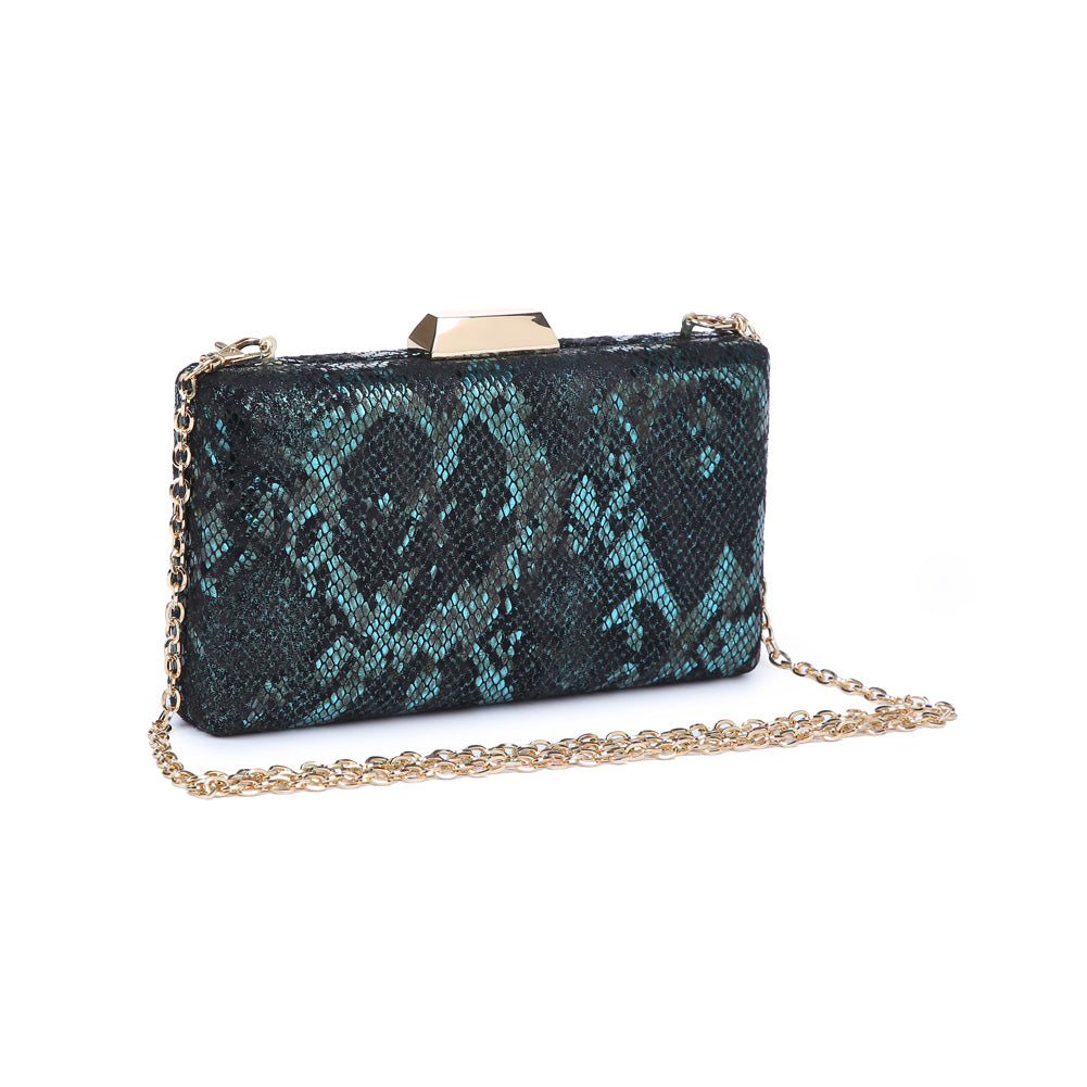 Product Image of Urban Expressions Flora Snake Evening Bag NA-840611157010 View 2 | Emerald