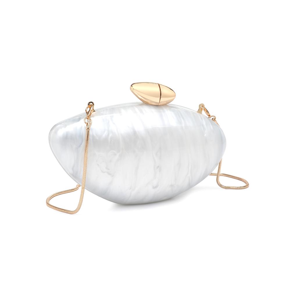 Woman wearing Ivory Urban Expressions Hayden Evening Bag 840611193322 View 6 | Ivory
