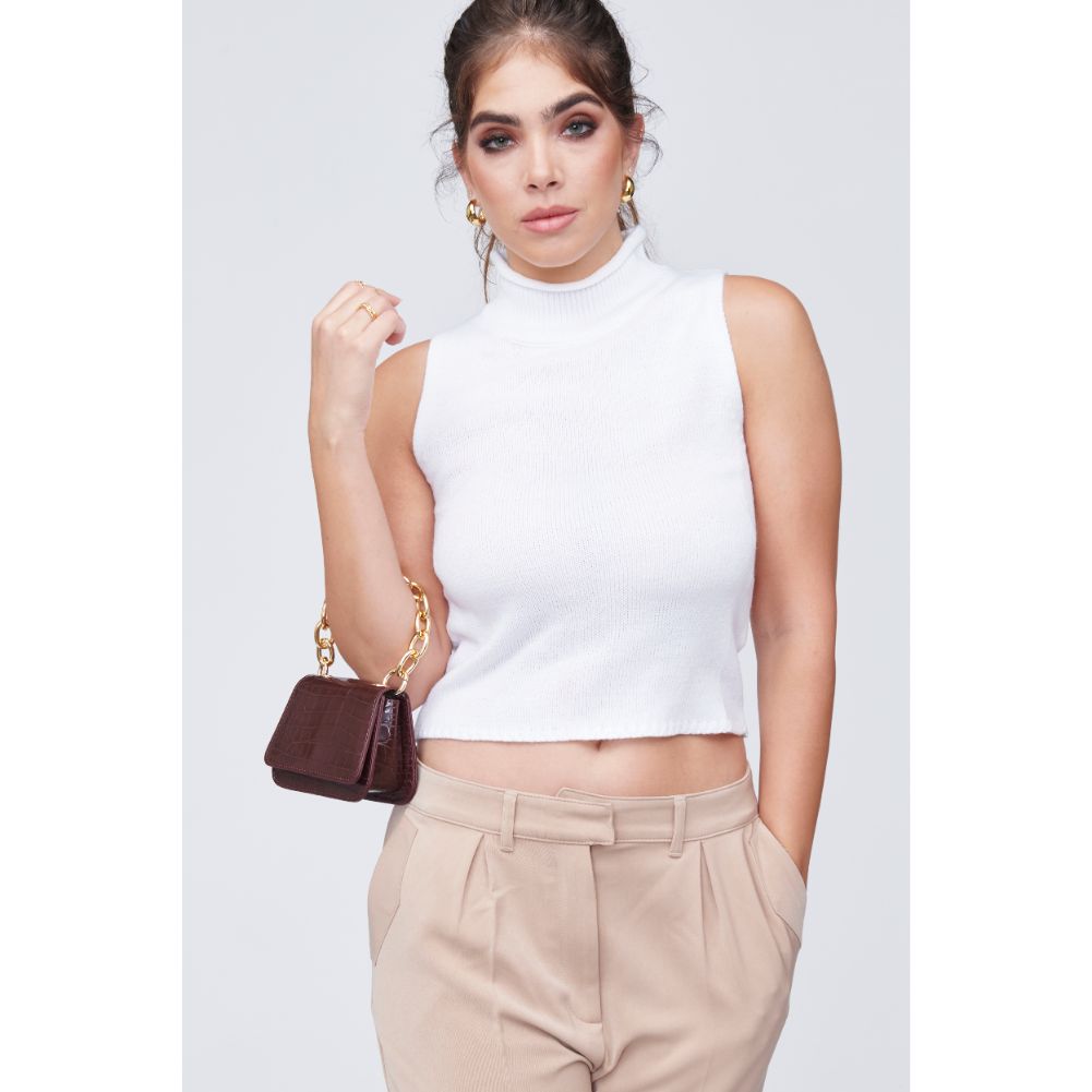 Woman wearing Chocolate Urban Expressions Alesha Mini Bag 818209011136 View 4 | Chocolate