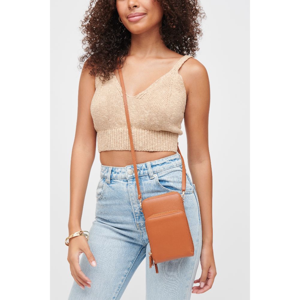 Woman wearing Tan Urban Expressions Jorgie Crossbody 840611182647 View 1 | Tan