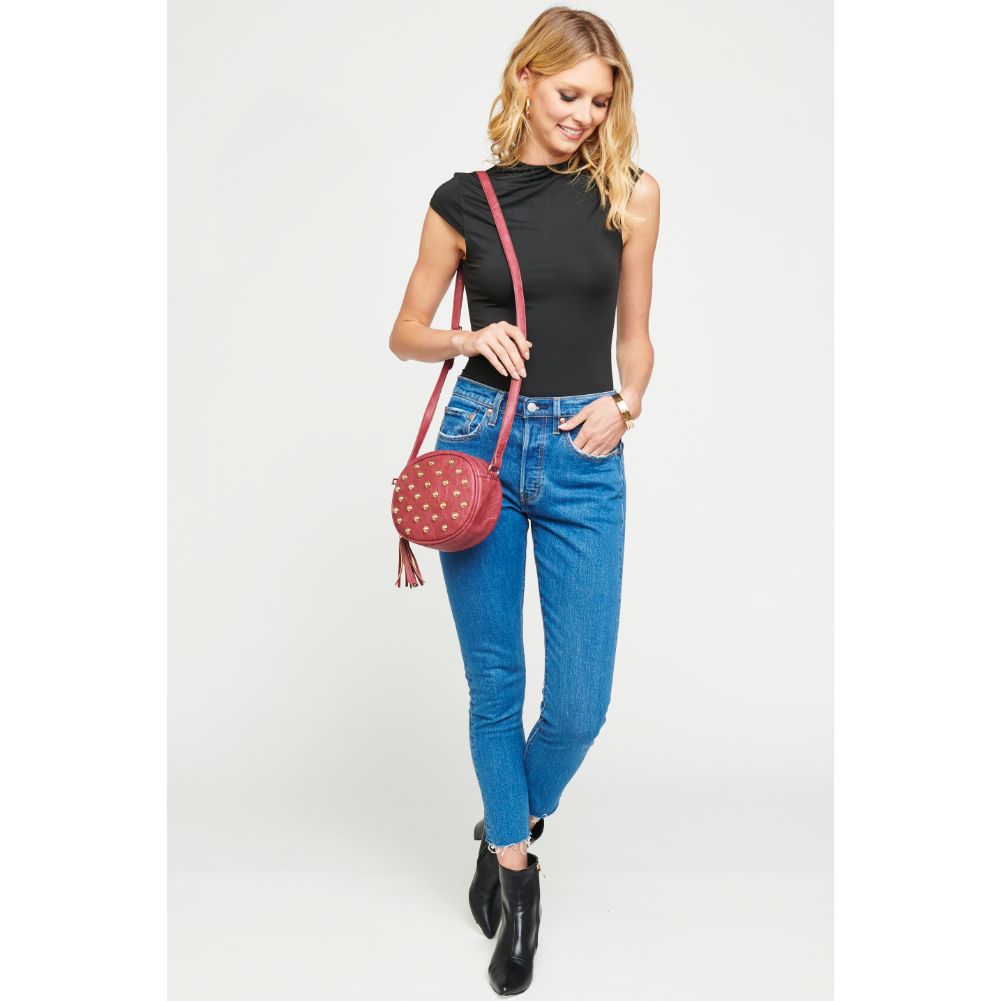 Woman wearing Wine Urban Expressions Delta Crossbody NA-840611133328 View 4 | Wine