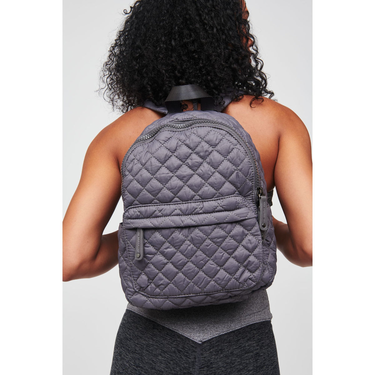 Woman wearing Carbon Urban Expressions Swish Backpack 840611175748 View 1 | Carbon