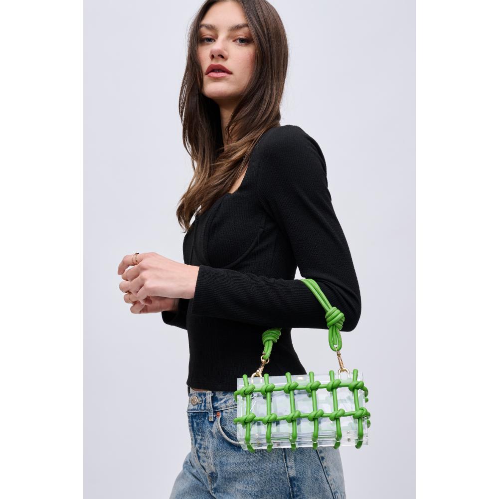 Woman wearing Citron Urban Expressions Mavis Evening Bag 840611191670 View 2 | Citron