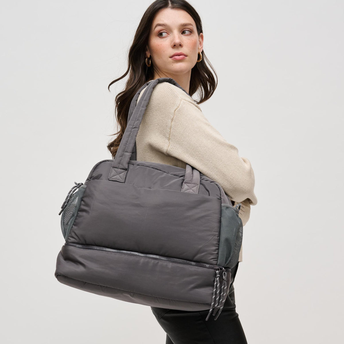 Woman wearing Carbon Urban Expressions Kris Tote 840611141262 View 2 | Carbon