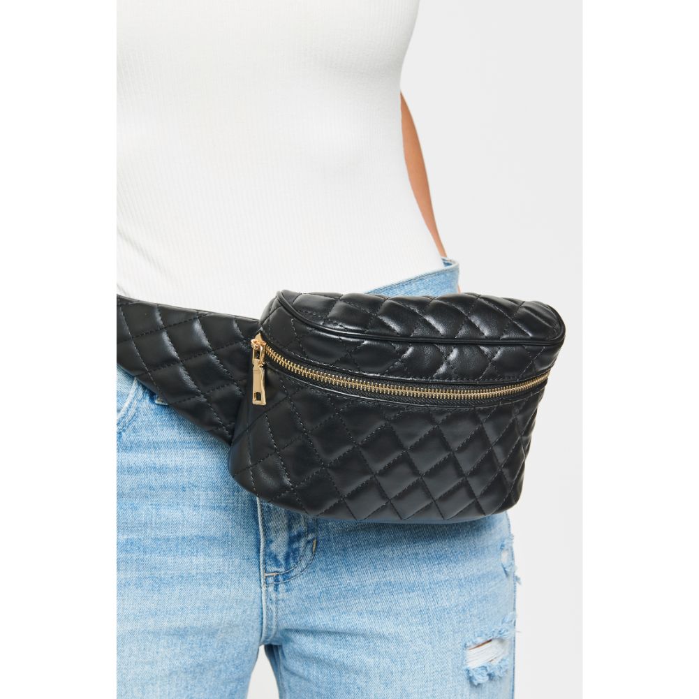 Woman wearing Black Urban Expressions Hawthorn Belt Bag NA-840611158574 View 3 | Black