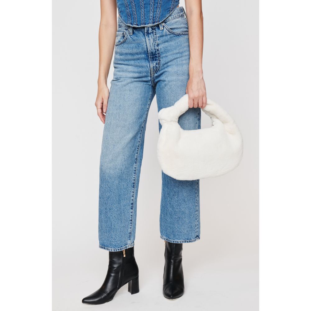 Woman wearing Oatmilk Urban Expressions Sylvia Crossbody 840611103826 View 2 | Oatmilk
