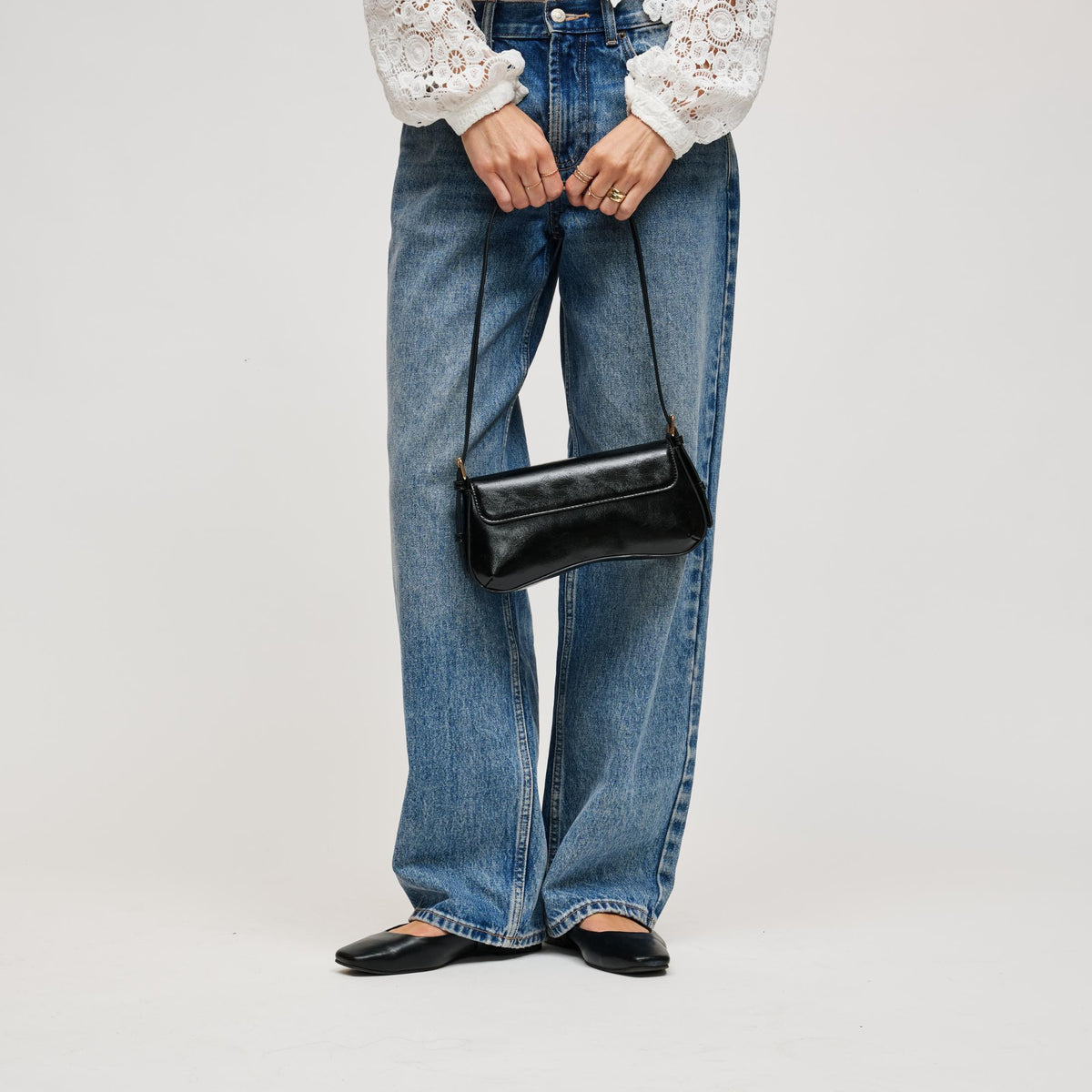 Woman wearing Black Urban Expressions Jameson Shoulder Bag 840504212109 View 3 | Black