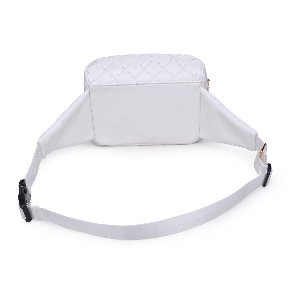 Woman wearing White Urban Expressions Hawthorn Belt Bag NA-840611158581 View 7 | White