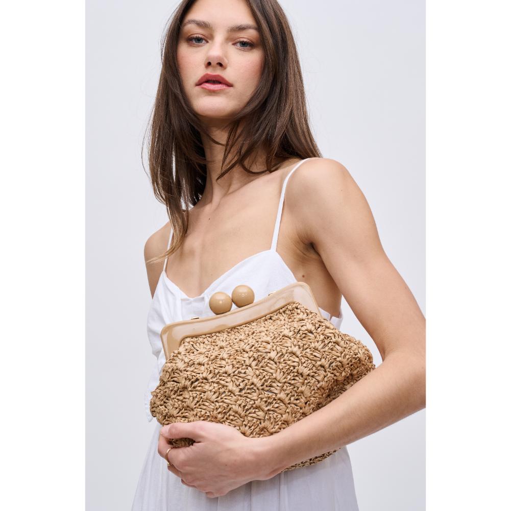 Woman wearing Tan Urban Expressions Naomi Crossbody 840611119681 View 2 | Tan