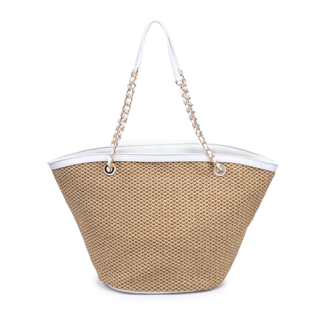 Woman wearing Natural White Urban Expressions Landon Tote 840504205019 View 7 | Natural White