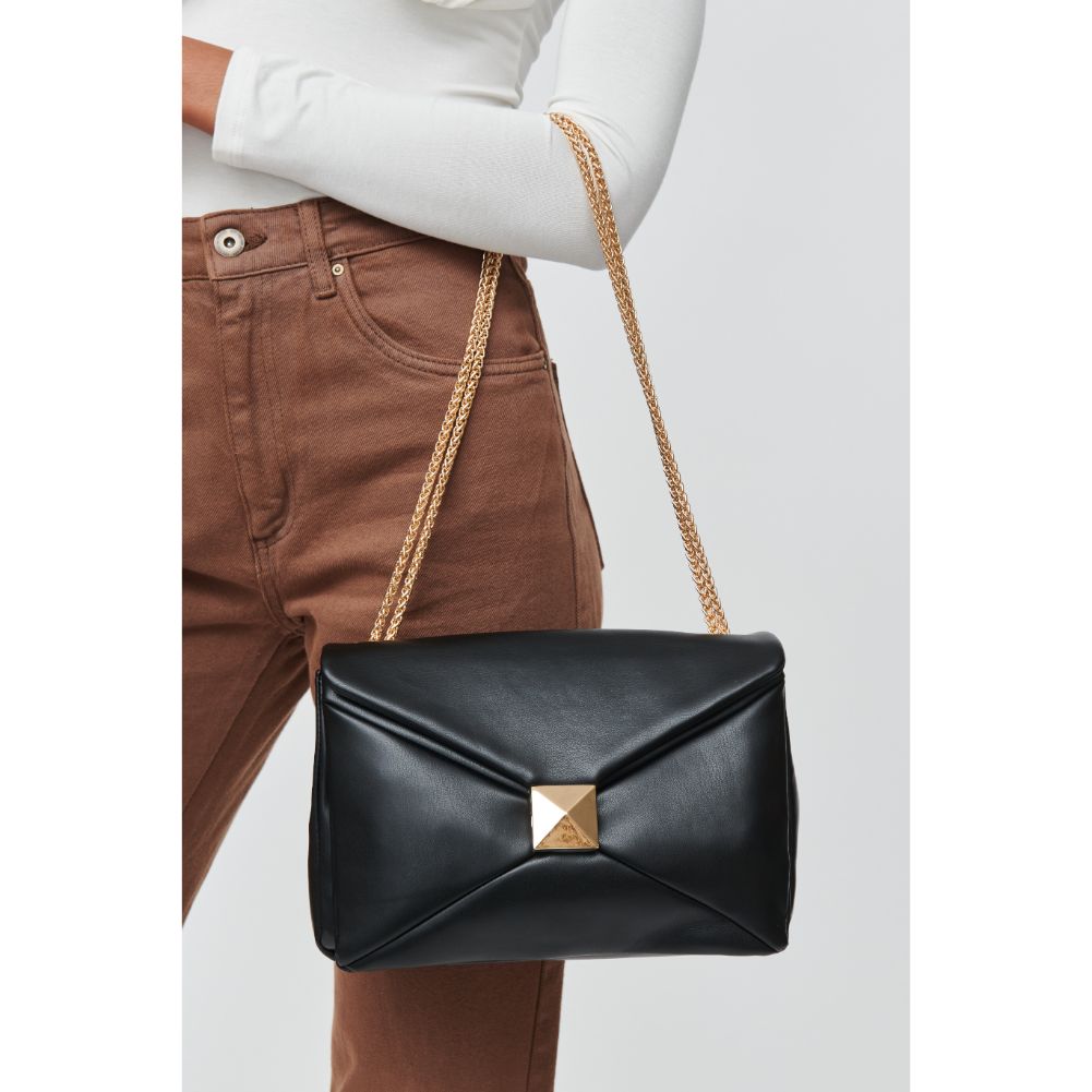 Woman wearing Black Urban Expressions Ribbon Crossbody 840611102805 View 1 | Black