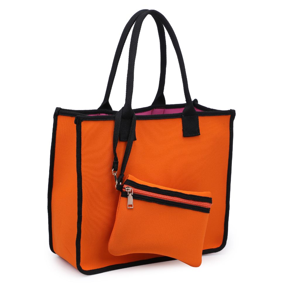 Woman wearing Orange Urban Expressions Wade Tote 840611118165 View 6 | Orange
