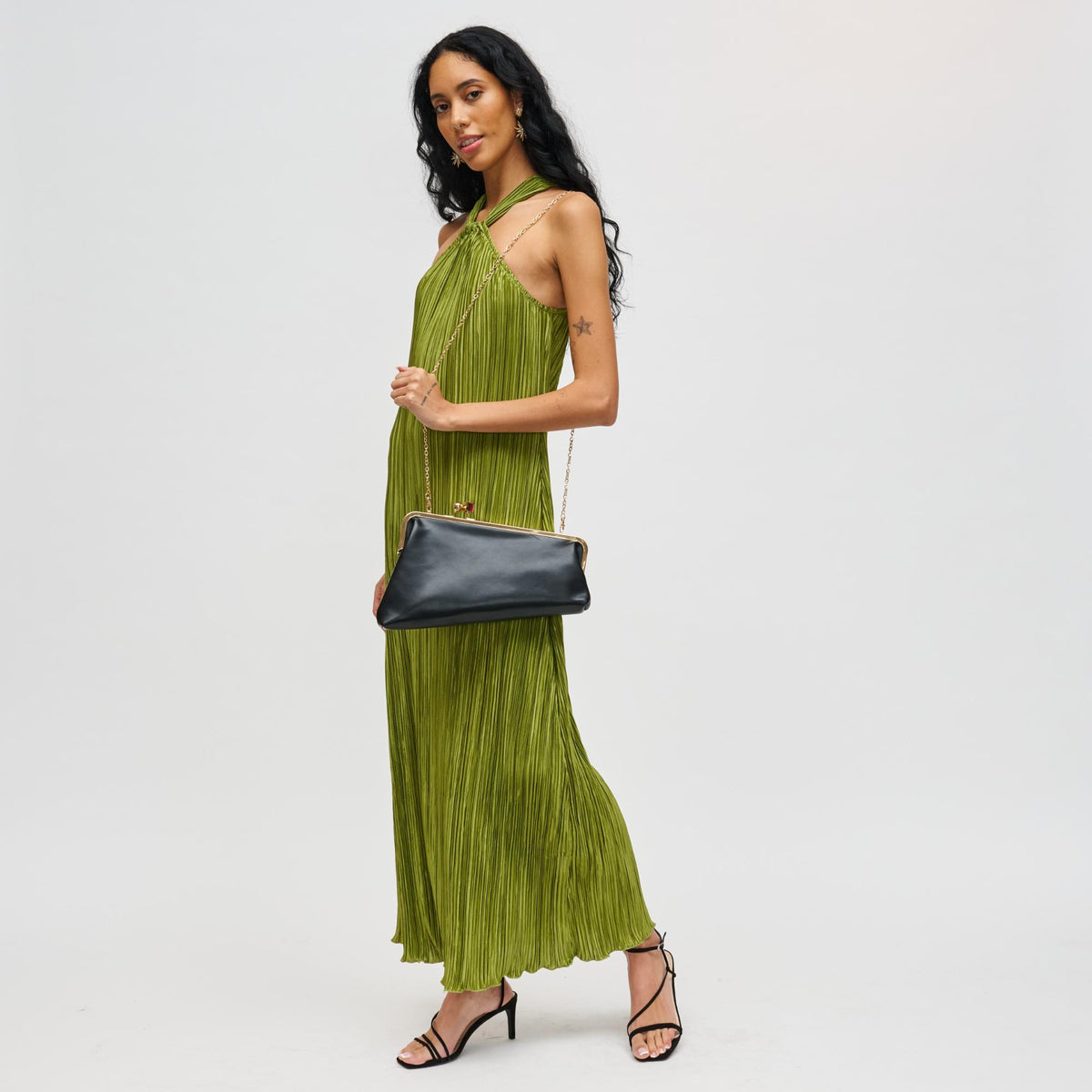 Woman wearing Black Urban Expressions Helena Clutch 840504200137 View 3 | Black
