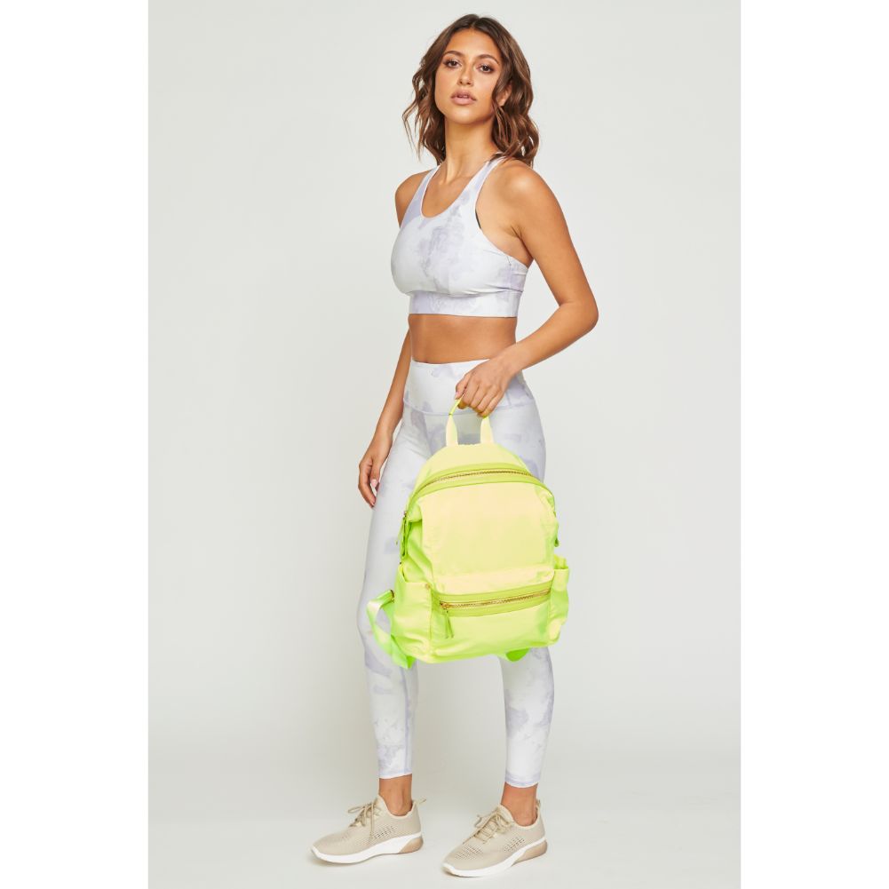 Woman wearing Neon Yellow Urban Expressions Zenon Backpack 840611167125 View 2 | Neon Yellow