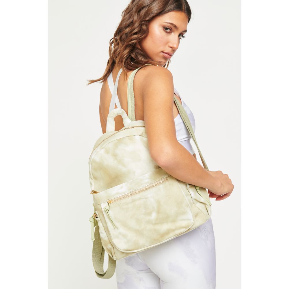 Woman wearing Sage Urban Expressions Scarlett Backpack 840611180223 View 3 | Sage