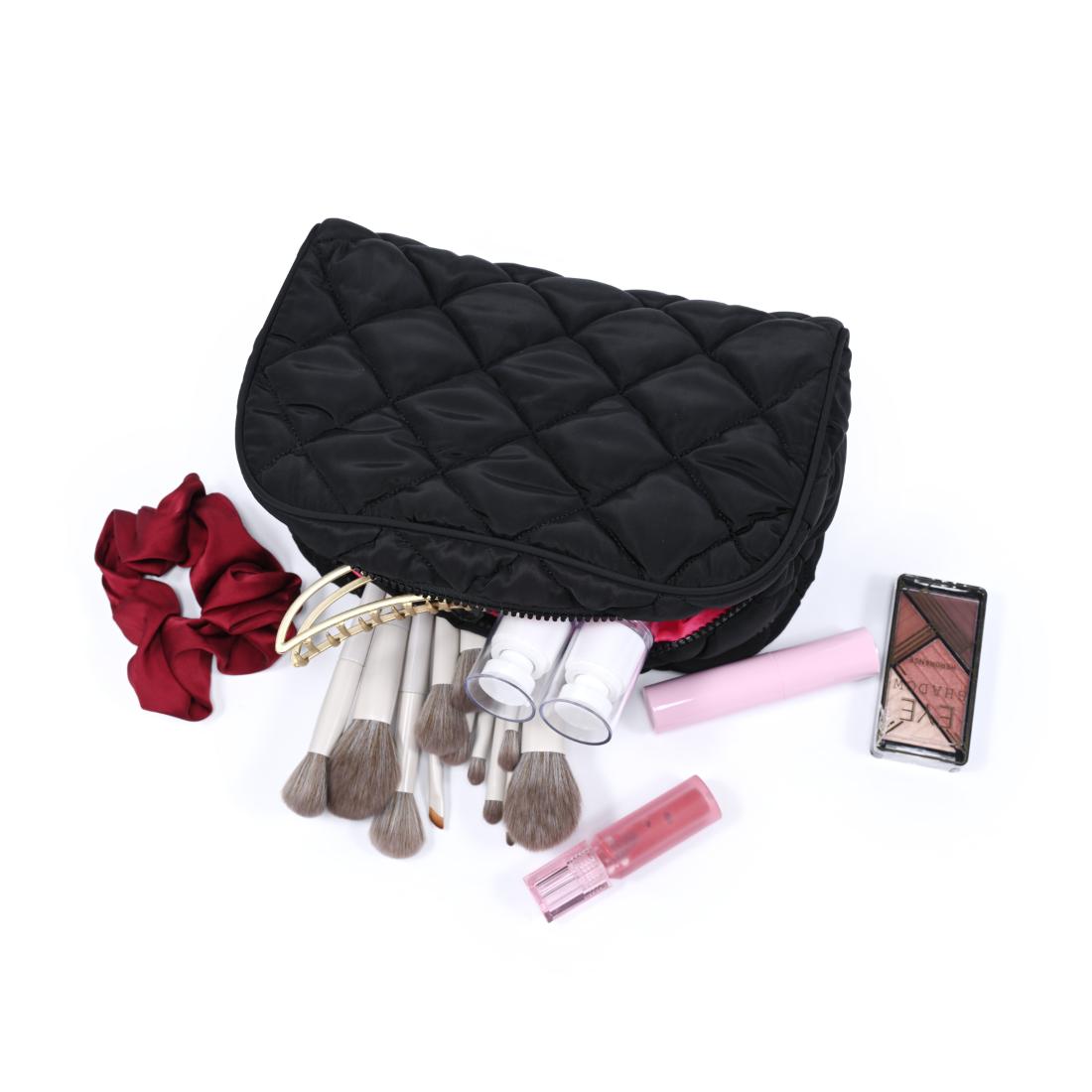 Urban Essentials Daily Duo- Quited Puffer Cosmetic & Travel Organizer Pouch 840504207341 View 5 | Black