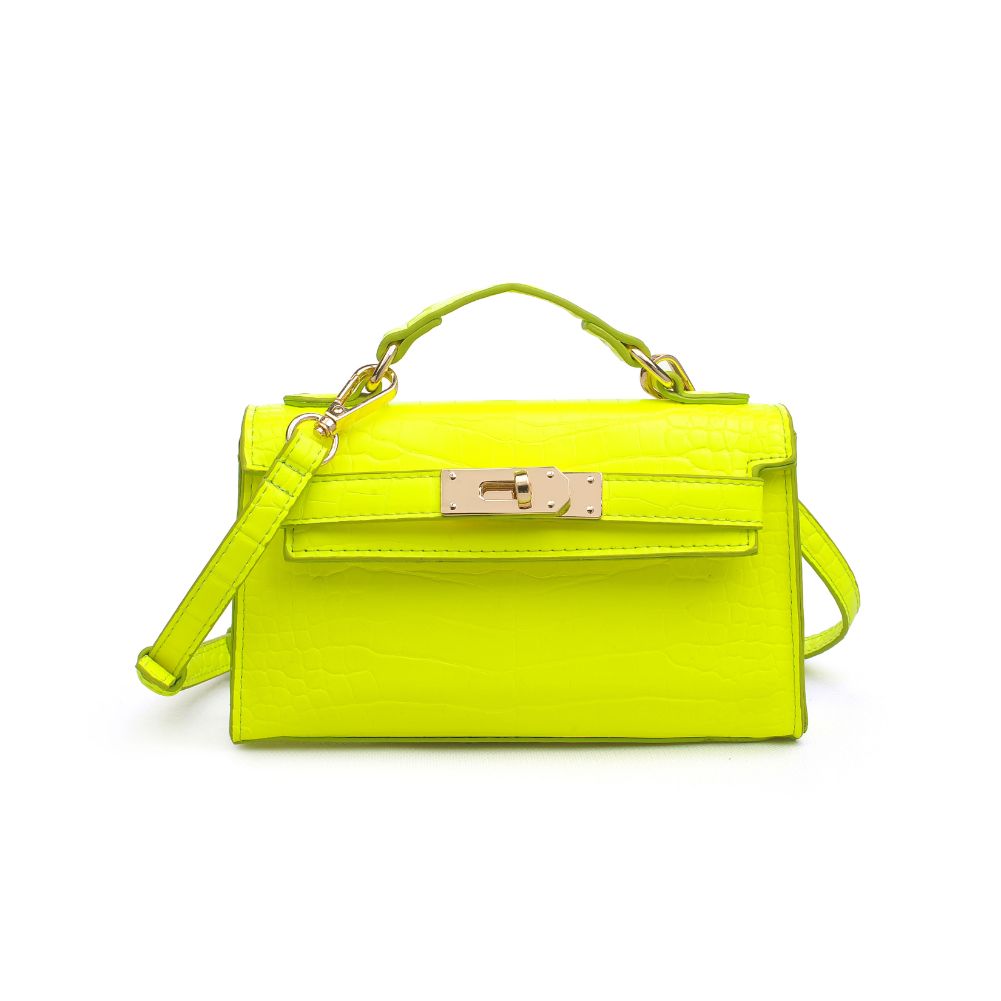 Product Image of Urban Expressions Georgina Croc Crossbody 840611171948 View 5 | Neon Yellow