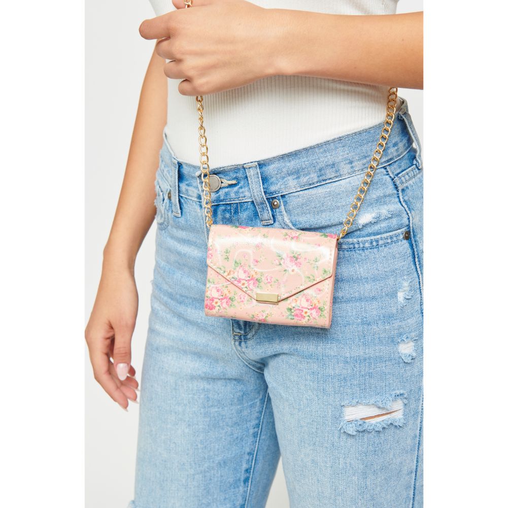 Woman wearing Pink Urban Expressions Jasmine - Floral Mini Bag 840611181237 View 3 | Pink