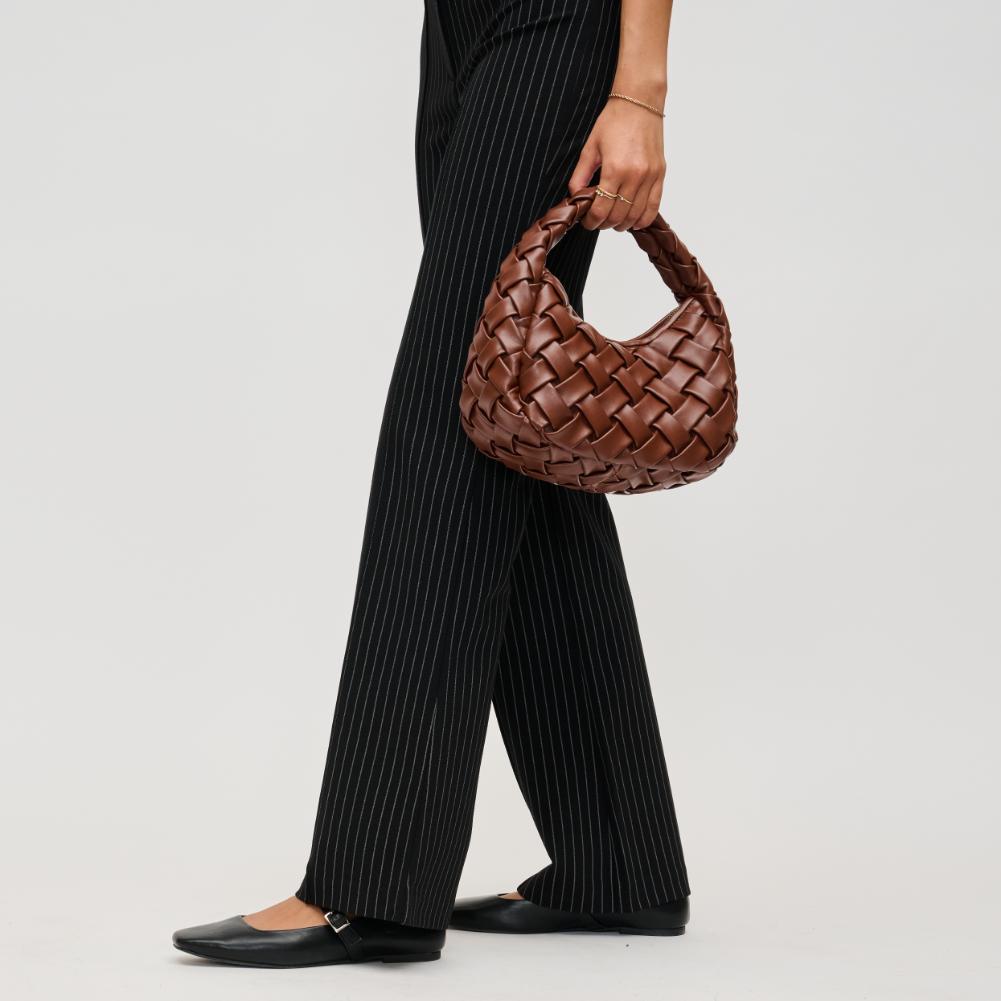 Woman wearing Chocolate Urban Expressions Noreen Clutch 840611193698 View 3 | Chocolate