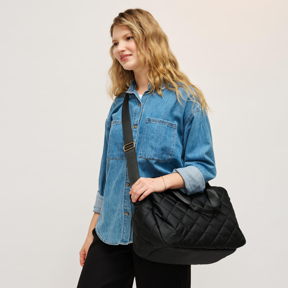 Woman wearing Black Urban Expressions Nell Tote 840504207440 View 1 | Black