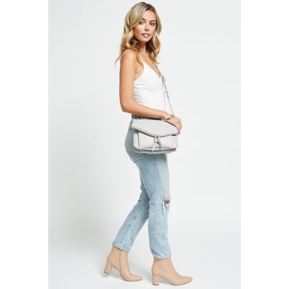 Woman wearing Grey Urban Expressions Erin Crossbody 840611178800 View 3 | Grey