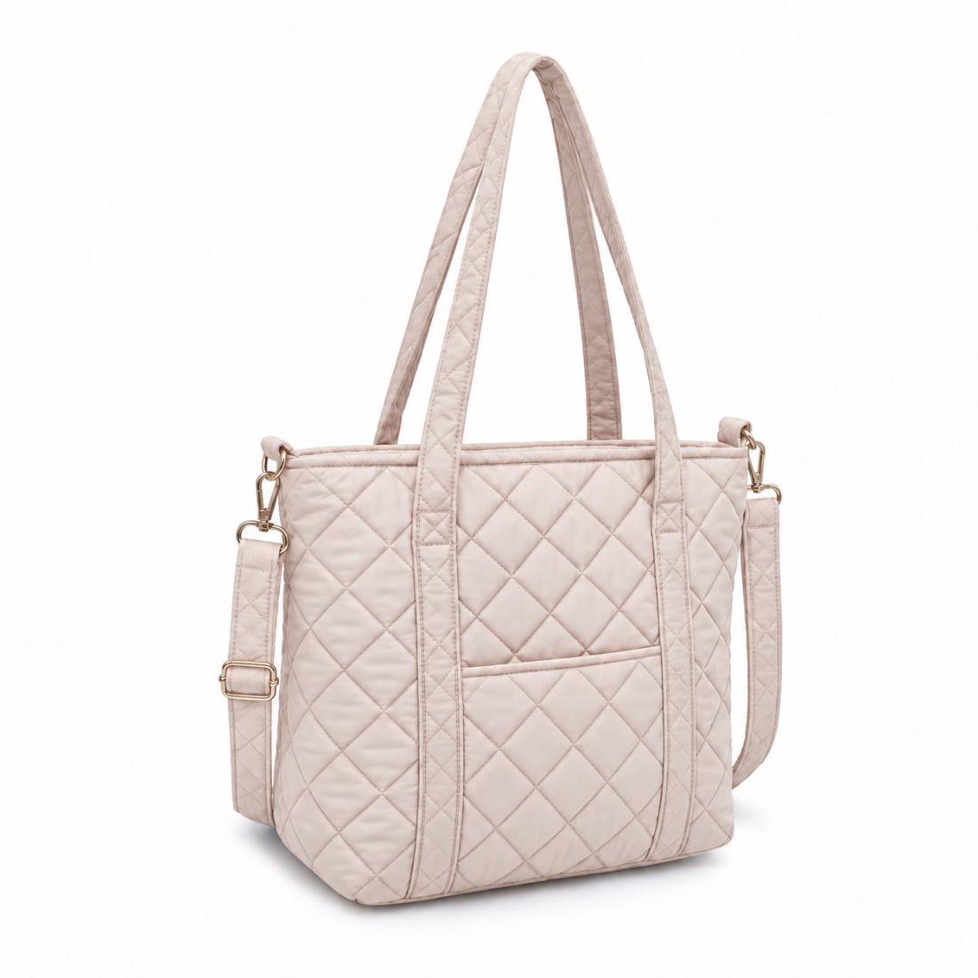 Urban Essentials Marlow - Quilted Mini Tote Crossbody 840504216916 View 1 | Cream
