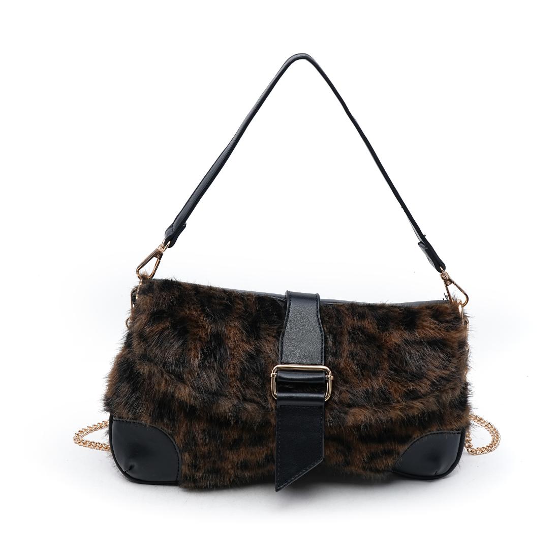 Urban Expressions Hollee - Fur Shoulder Bag 840504210648 View 1 | Leopard