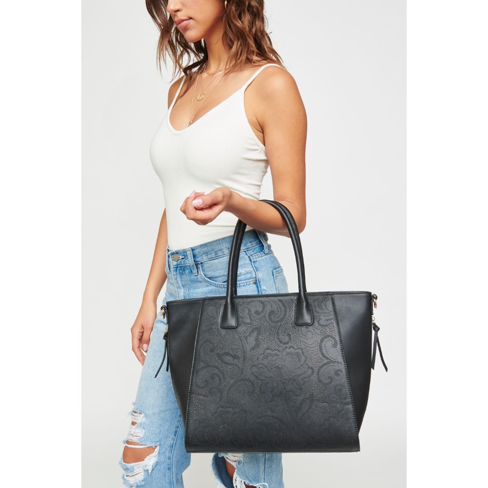 Woman wearing Black Urban Expressions Primrose Tote NA-840611158789 View 4 | Black