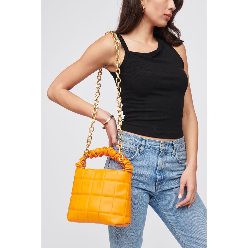 Woman wearing Tangerine Urban Expressions Bexley Crossbody 818209015912 View 2 | Tangerine