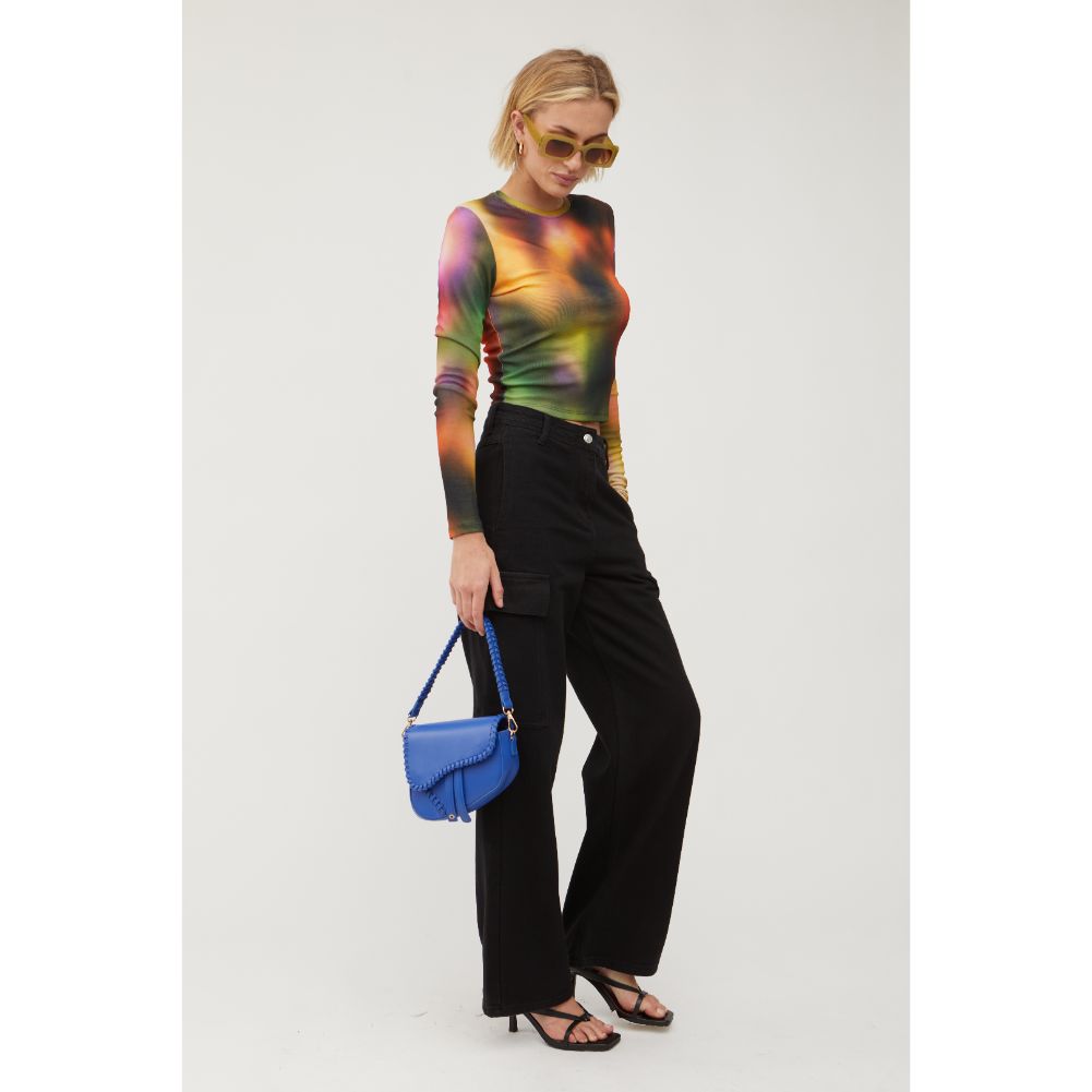 Woman wearing Electric Blue Urban Expressions Sloane Crossbody 840611128065 View 4 | Electric Blue
