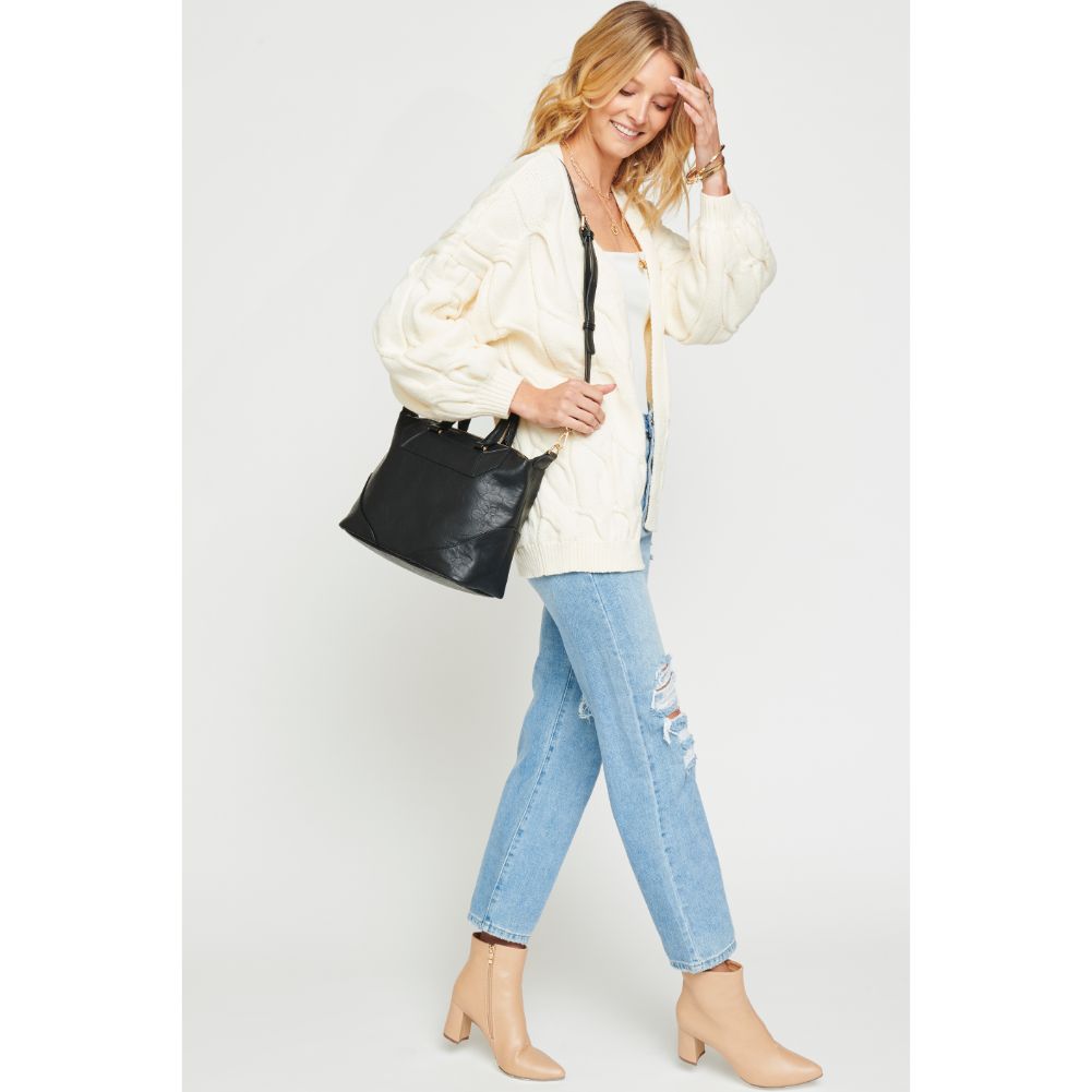 Woman wearing Black Urban Expressions Hayden Satchel NA-840611160065 View 2 | Black