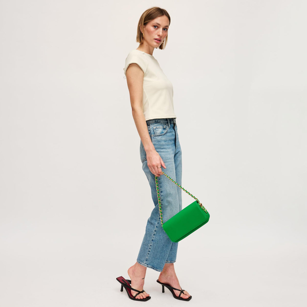 Woman wearing Green Urban Expressions Julia Crossbody 840611157171 View 4 | Green