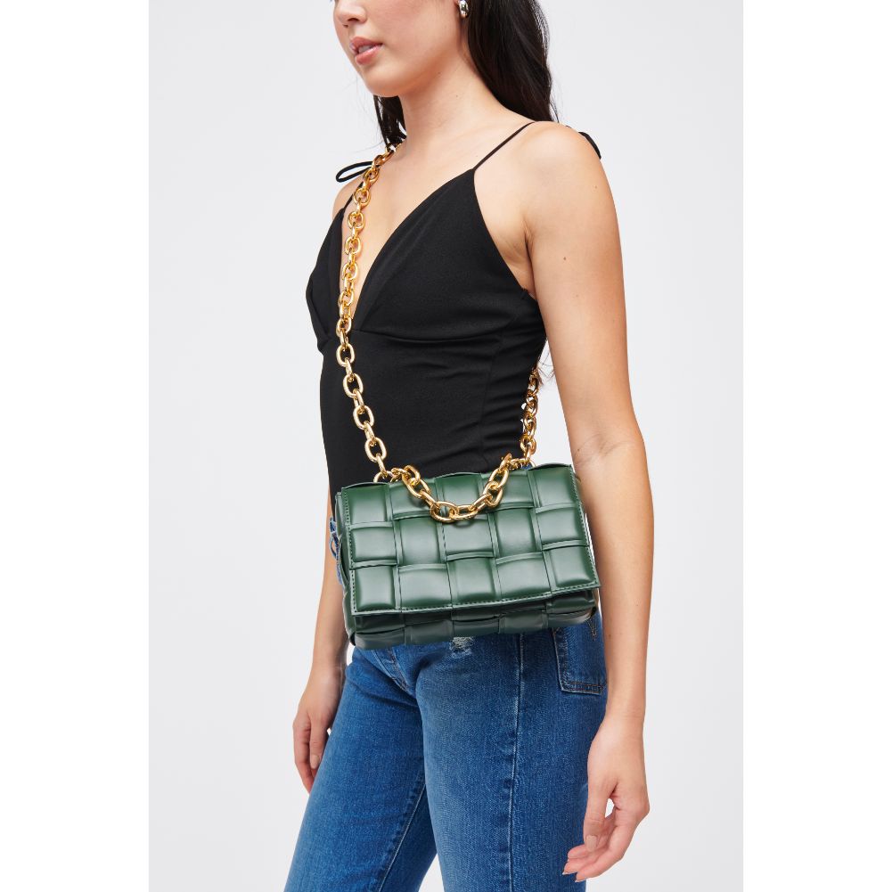 Woman wearing Hunter Green Urban Expressions Ines Crossbody 840611185464 View 1 | Hunter Green