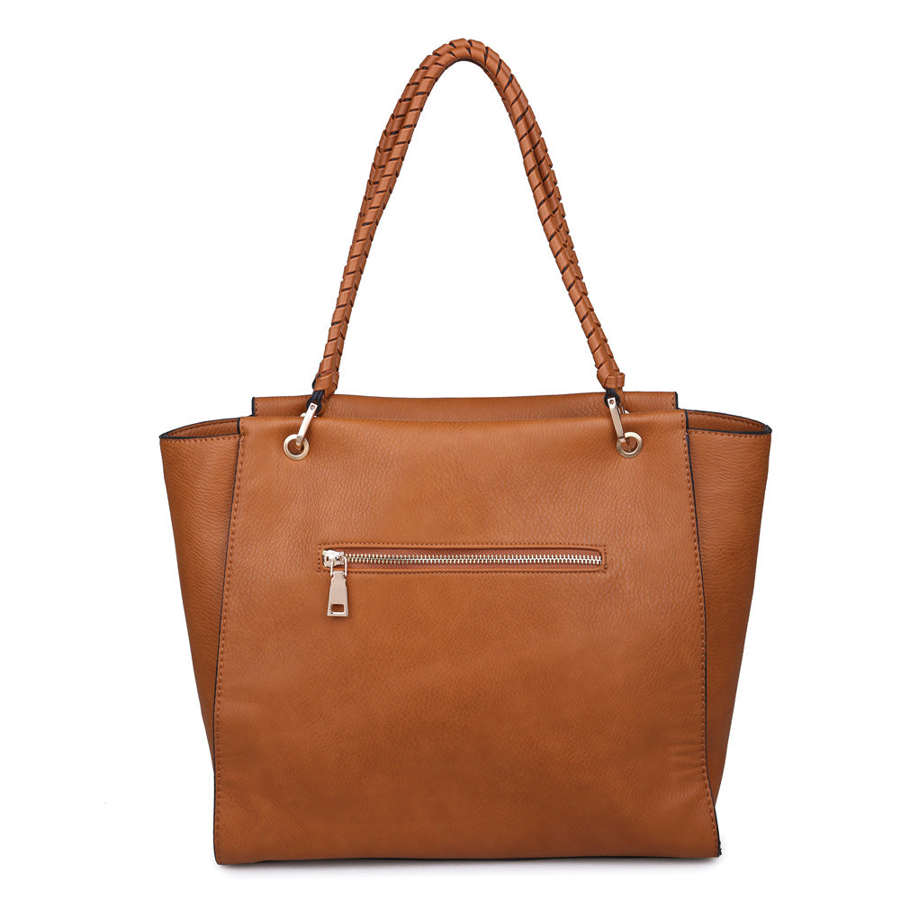 Product Image of Urban Expressions Presley Tote NA-840611149411 View 3 | Cognac