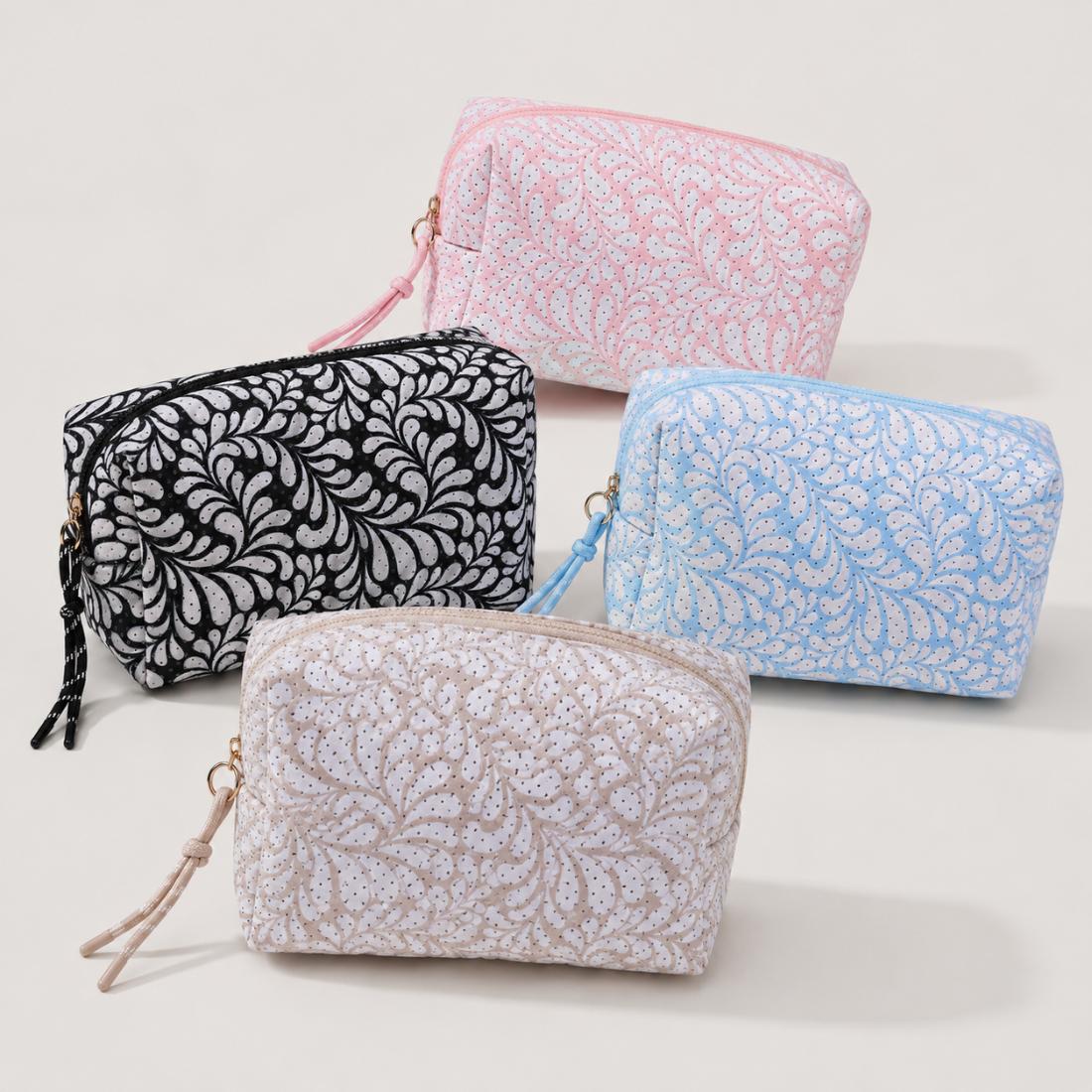 Woman wearing Natural Urban Essentials Airy Edit Cosmetic & Travel Organizer Pouch 840504207716 View 2 | Natural