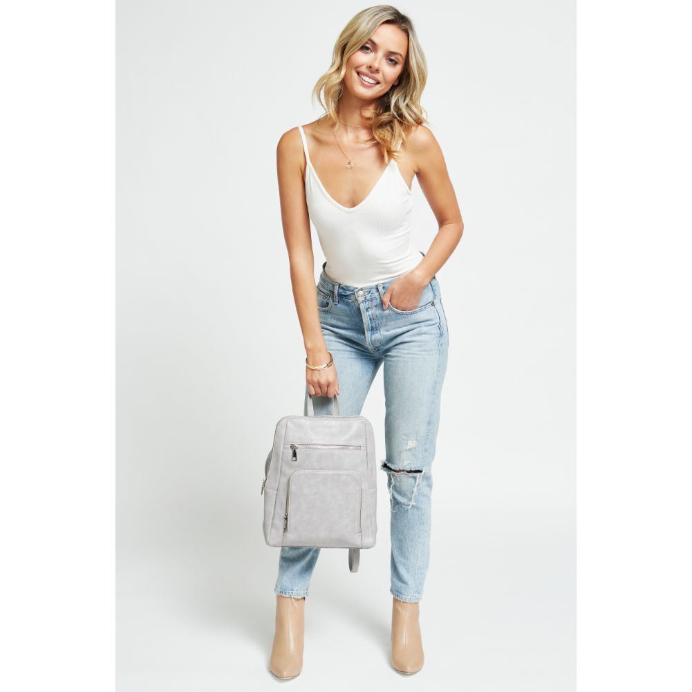 Woman wearing Grey Urban Expressions Gramercy Backpack 840611178688 View 3 | Grey