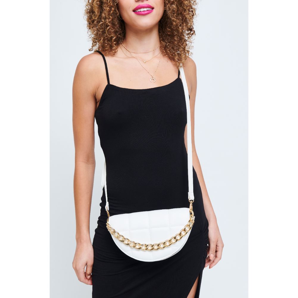 Woman wearing White Urban Expressions Natalie Crossbody 840611178619 View 1 | White