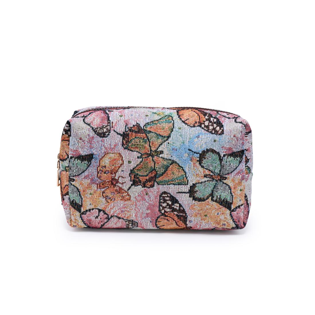 Urban Essentials Flutterby Cosmetic & Travel Organizer Pouch 840504217746 View 1 | Pink Butterfly