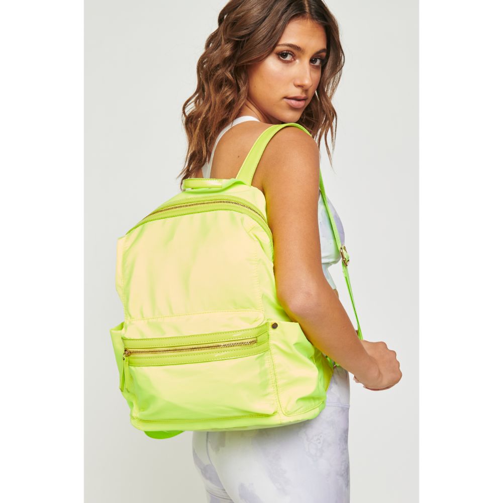 Woman wearing Neon Yellow Urban Expressions Zenon Backpack 840611167125 View 1 | Neon Yellow